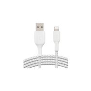 Belkin iOS Uyumlu 2 mt Beyaz Örgülü Lightning Hızlı Şarj ve Data Kablosu