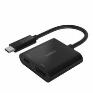 Belkin USB-C-HDMI Adaptörü Şarj Cihazı AVC002btBK 4K UHD Videoyu Bağlı Cihazlar İçin 60 W’a Kadar Doğrudan İletim Gücünü Destekler Macbook Pro HDMI Adaptörü