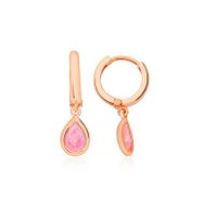 Bella Gloria GP00215 Pembe Damla Taşlı Rose Gümüş Küpe