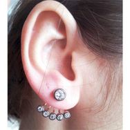 Bella Gloria GP00298 Elmas Piercing Roz Gümüş Küpe