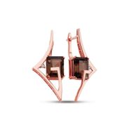 Bella Gloria GPE0053 Smoky Quartz Roz Pırlanta Küpe