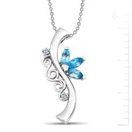 Bella Gloria GPK0040 Pırlanta Yolculuk Mavi Topaz Kolye