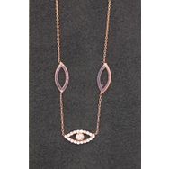 Bella Gloria TGK0095 Sosyete Gözü Rose Kadın Gümüş Kolye