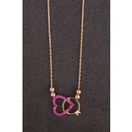 Bella Gloria TGK0150 Tektaş Kalp Rose Gümüş Kolye
