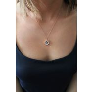 Bella Gloria TGK0379 Nazar Boncuklu Güneş Roz Gümüş Kolye