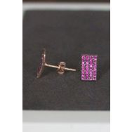 Bella Gloria TGP0046 Kırmızı Dörtgen Gümüş Küpe