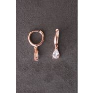 Bella Gloria TGP0068 Damla Taşlı Rose Gümüş Küpe