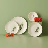 Bella Maison Leaf New Bone 24 Parça 6 Kişilik Yeşil Yemek Takımı