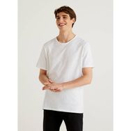 Benetton 123P3JE1J19A5 Bisiklet Yaka Beyaz Erkek T-Shirt