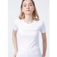 Benetton 3GA2E16A2 5002847494002 Bisiklet Yaka Normal Kalıp Kadın Beyaz T-Shirt