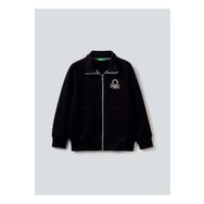 Benetton 3J68C501B Siyah Erkek Çocuk Logolu Sweatshirt