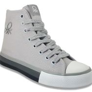 Benetton BN-30189 Beyaz Gri Kadın Sneakers