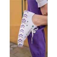 Benetton BN-30624-3374 Beyaz Lila Kadın Spor Ayakkabı