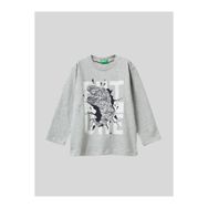 Benetton Erkek Çocuk Baskılı Sweatshirt 1-6 Yaş Gri