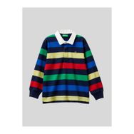 Benetton Erkek Çocuk Cizgili Polo Yaka Sweatshirt 1-6 Yaş Lacivert