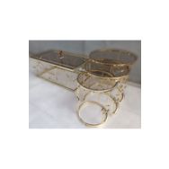 Bengi Ticaret 12230 ZLF Gold Kaplama Metal Dalga Ayak Zigon Sehpa