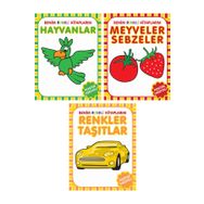 Benim Renkli Kitaplarım - Hayvanlar Meyveler-Sebzeler ve Renkler-Taşıtlar Seti - Parıltı Yayıncılık