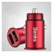 Benks C27 Araç Şarj Cihazı Çift USB 4.8A Hızlı Şarj Aleti Çakmaklık