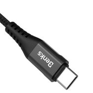 Benks D26 Type-C USB Kablo 3A 120 cm Siyah Hızlı Şarj Kablosu