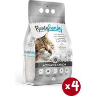 BentySandy 4x5 lt Aktif Karbonlu Natural Beyaz Bentonit Kedi Kumu