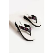 Bermody Kaila Beyaz Platform Dolgu Topuk 4.5 cm Kumaşlı Parmak Arası Acıtmaz Kadın Terlik
