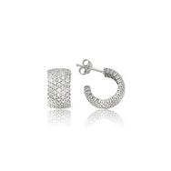 Beş Sıralı Siyah Tamtur Gümüş Küpe