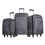 Best 1061 Gri Kumaş Büyük Orta Ve Kabin Boy 3'lü Valiz Set