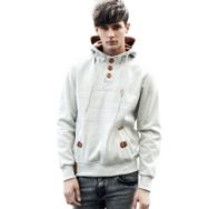 Bestgift B081CRX167 Açık Gri Erkek Cepli Sweatshirt