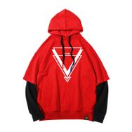 Bestgift B081CS48ZC Kırmızı - Siyah Erkek Baskılı Kapüşonlu Sweatshirt