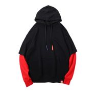 Bestgift B081CSJ2CM Siyah - Kırmızı Erkek Kapüşonlu Sweatshirt