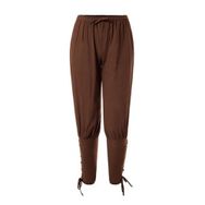 Bestgift Casual Kahverengi Rahat Ayak Bileği Kayış Erkek Pantolon