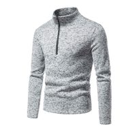 Bestgift Dip Açık Gri Yüksek Yaka Erkek Sweatshirt