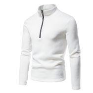 Bestgift Dip Beyaz Yüksek Yaka Erkek Sweatshirt