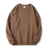 Bestgift Dip Kahve Kalınlaşmış Yuvarlak Boyun Erkek Sweatshirt