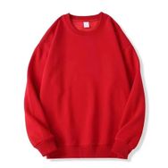 Bestgift Dip Kırmızı Kalınlaşmış Yuvarlak Boyun Erkek Sweatshirt