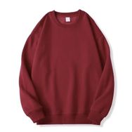 Bestgift Dip Şarap Kırmızısı Kalınlaşmış Yuvarlak Boyun Erkek Sweatshirt