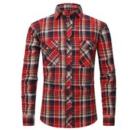Bestgift Flanel Uzun Kollu Çift Cepli Kırmızı 2 Erkek Gömlek