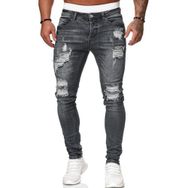 Bestgift Gri Küçük Paça İnce Erkek Kot Pantolon