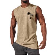 Bestgift Haki-2 Kolsuz Baskılı Erkek T-shirt