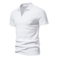 Bestgift Henley Beyaz Kısa Kollu Spor Erkek T-shirt