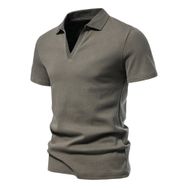 Bestgift Henley Ordu Yeşili Kısa Kollu Spor Erkek T-shirt