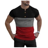 Bestgift Henley Resim Rengi 3 Kısa Kollu Spor Erkek T-shirt