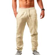 Bestgift Hip Hop Haki Keten Erkek Pantolon