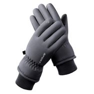 Bestgift HX-102 Gri Peluş Su Geçirmez Erkek Eldiveni