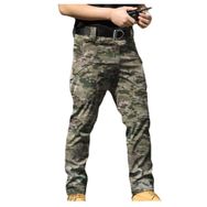 Bestgift LX9 Ordu Yeşil Kamuflaj Düz Uzun Erkek Kargo Pantolon