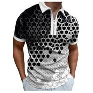 Bestgift Polo Resim Rengi 6 Kısa Çizgili Erkek T-shirt