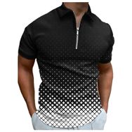 Bestgift Polo Resim Rengi 7 Kısa Çizgili Erkek T-shirt