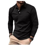Bestgift Polo Siyah Uzun Kollu Erkek Gömlek