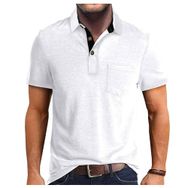 Bestgift Polos Beyaz Kısa Kollu Erkek T-shirt