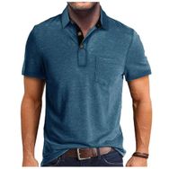Bestgift Polos Koyu Mavi Kısa Kollu Erkek T-shirt